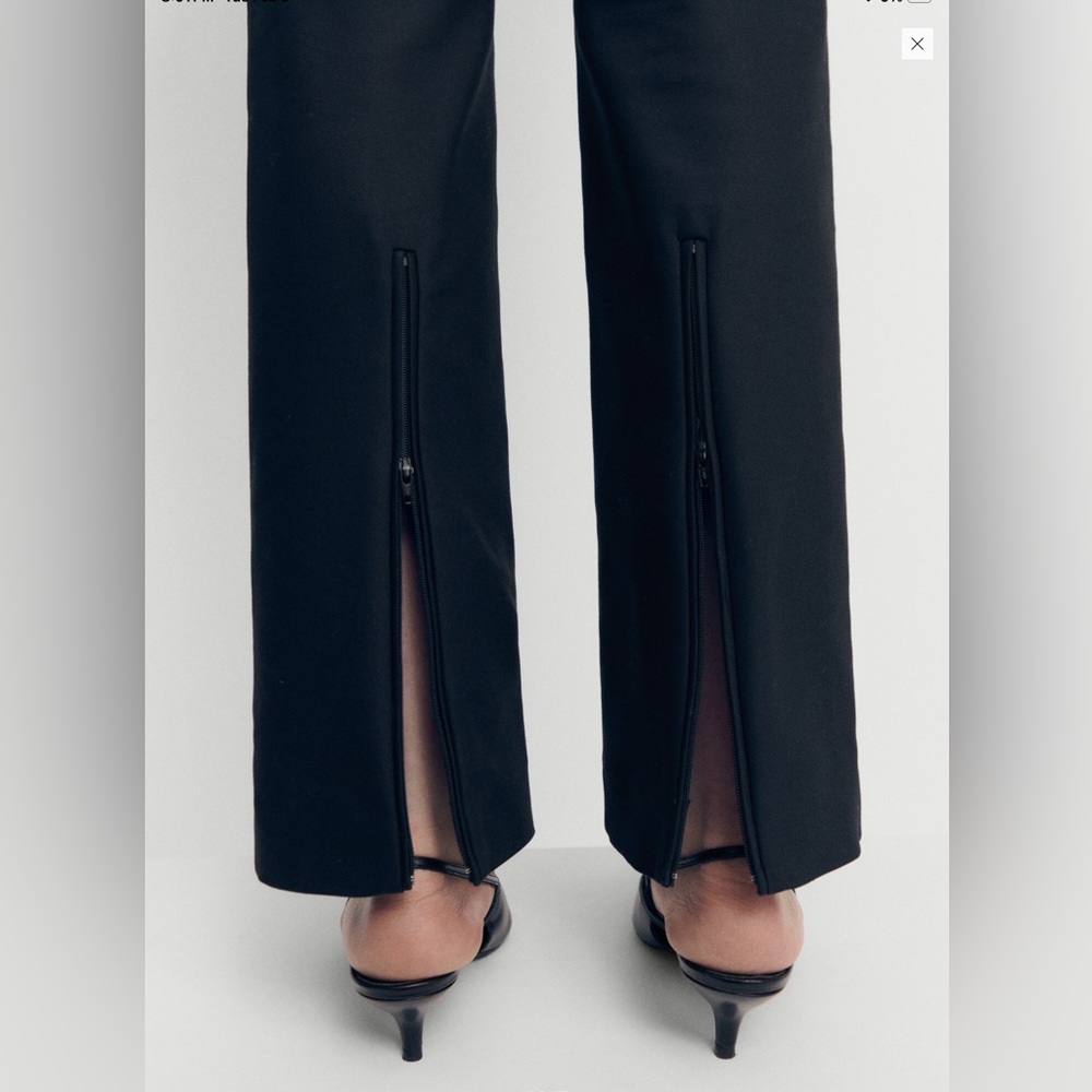 MANGO Slide Slit Suit Pants Black Size 8